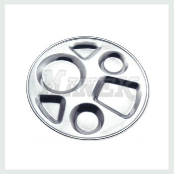Compartment Tray, Round Compartment Tray, Stainless Steel Round Compartment Tray, Mess Tray