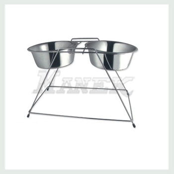 Double Diner with High Wire Stand, Steel Double Diner with High Wire Stand, Stainless Steel Double Diner with High Wire Stand, Pet Bowl, Steel Pet Items