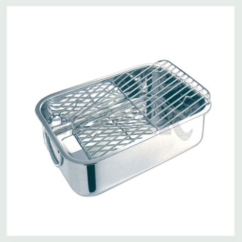 Raosting Trays, Steel Roasting Trays, Stainless Steel Roasting Tray, Roasting Tray with non stick coasting and lasagna Tong