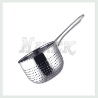 Deep Stainer with Long Handle, Stainless Steel Colander